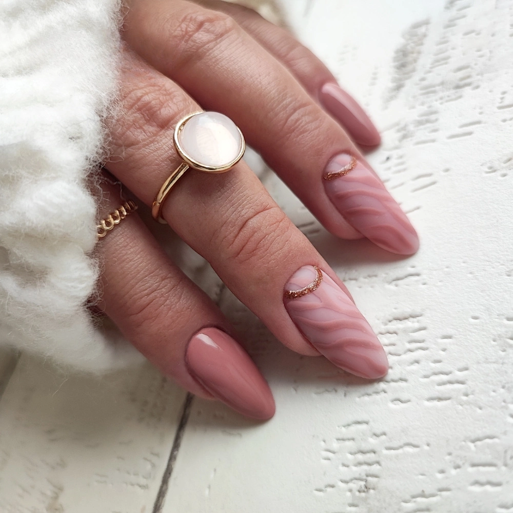 Dusty Rose Marble Swirls Dusty Rose Marble Swirls — Sweater Nails
