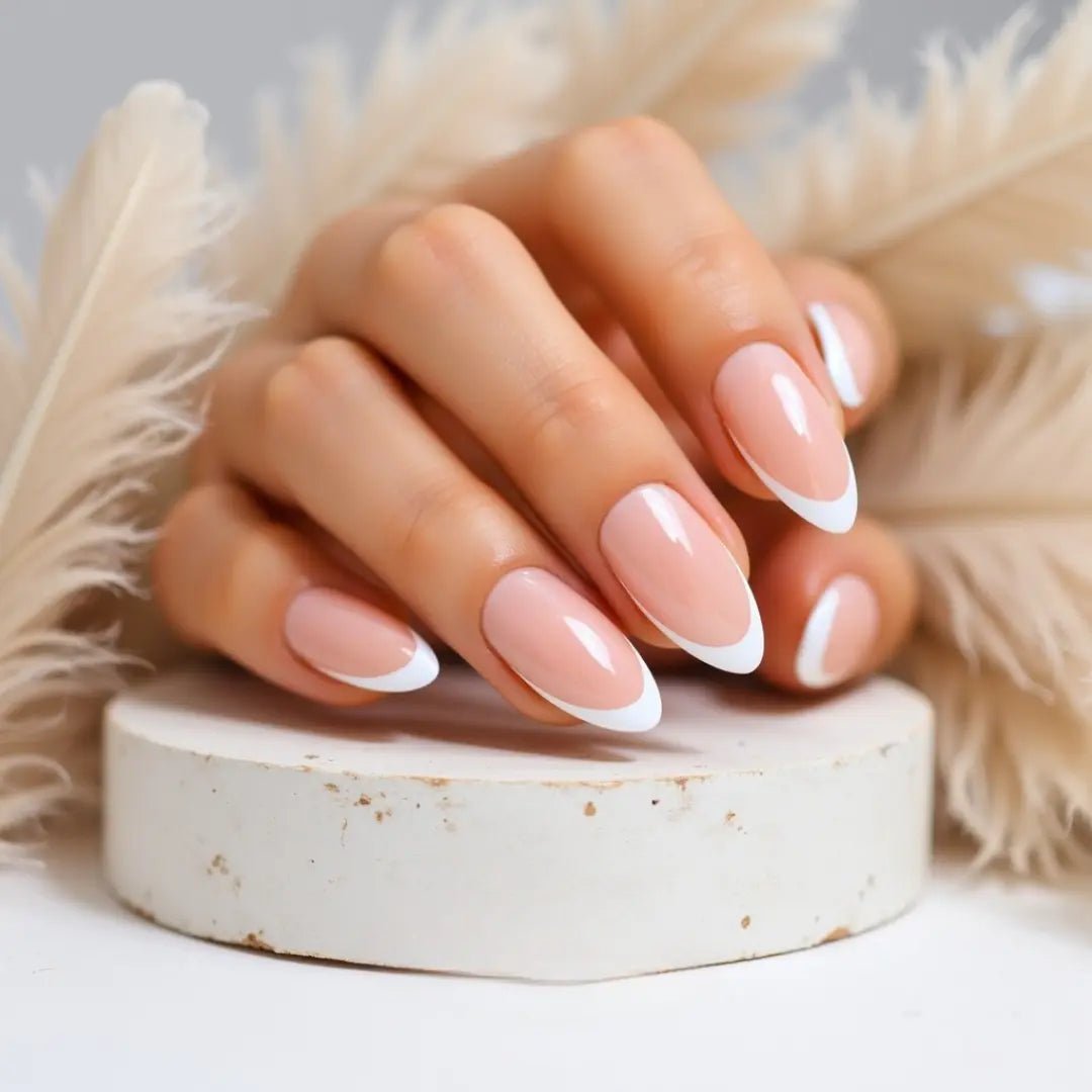Sheer Nude French Almond Nails — Winter Almond Nails