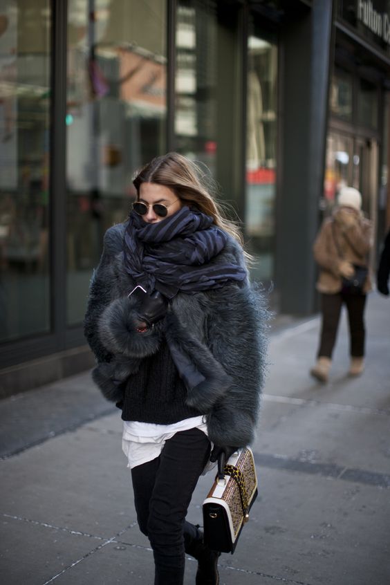 Coordinated Cold Weather Style with a Striped Scarf Coordinated Cold Weather Style with a Striped Scarf — Scarf Outfits