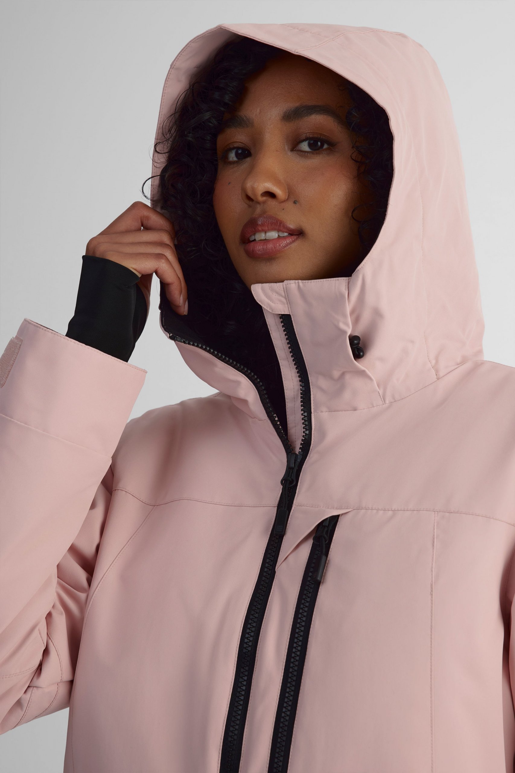 Pale Pink Hooded Parka for a Casual, Relaxed Fit Pale Pink Hooded Parka for a Casual, Relaxed Fit — Winter Jackets for Women