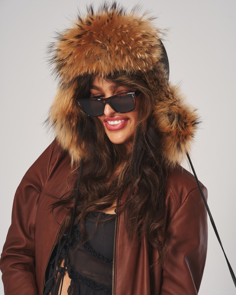Edgy Winter Casual with a Brown Fur Hat — Fur Hat Outfits