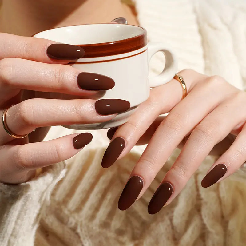 Deep Wine Red Glossy Almond Deep Wine Red Glossy Almond — Winter Nail Colors for Women Over 50