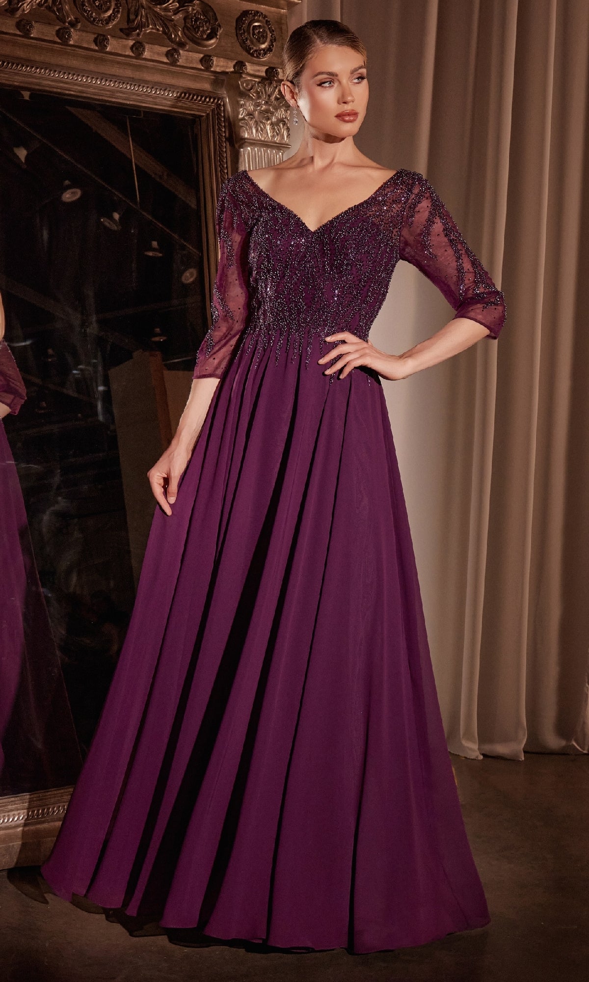 Royal Purple Prom Dress with Glitter Bodice and A-Line Skirt Royal Purple Prom Dress with Glitter Bodice and A-Line Skirt — Royal Purple Outfits