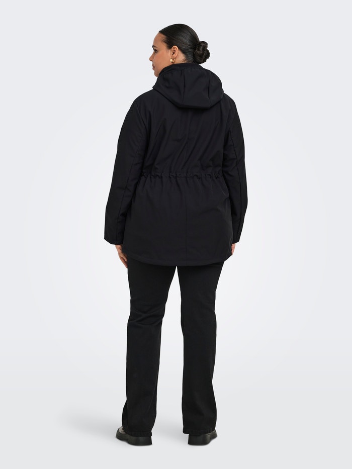Relaxed Black Hooded Jacket and Trousers Relaxed Black Hooded Jacket and Trousers — Winter Outfits for Plus Size Women