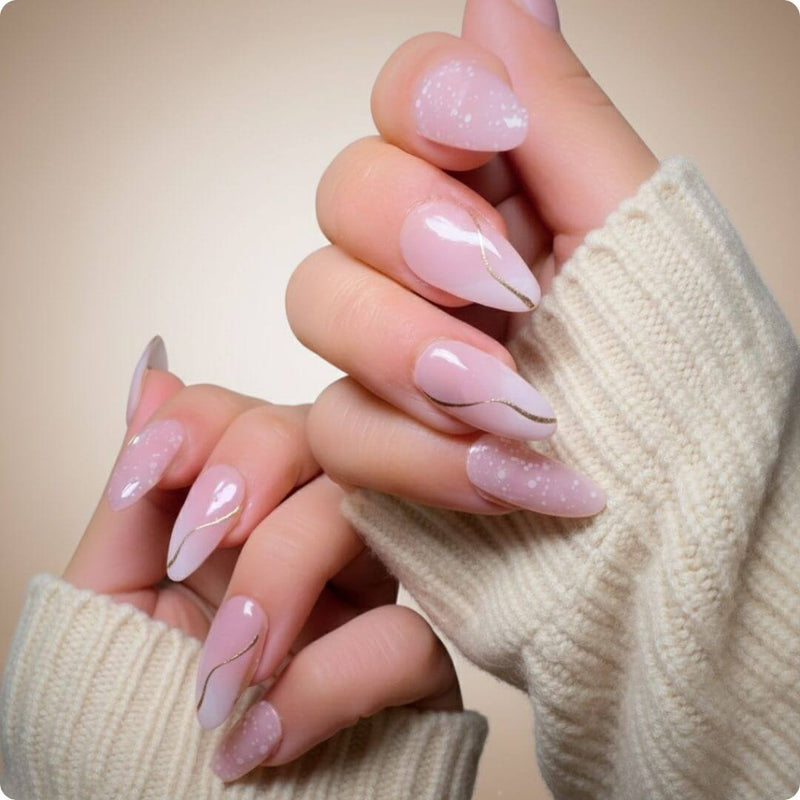 Sheer Pink Jelly with Snowflake Speckles Sheer Pink Jelly with Snowflake Speckles — Winter Acrylic Nail Colors
