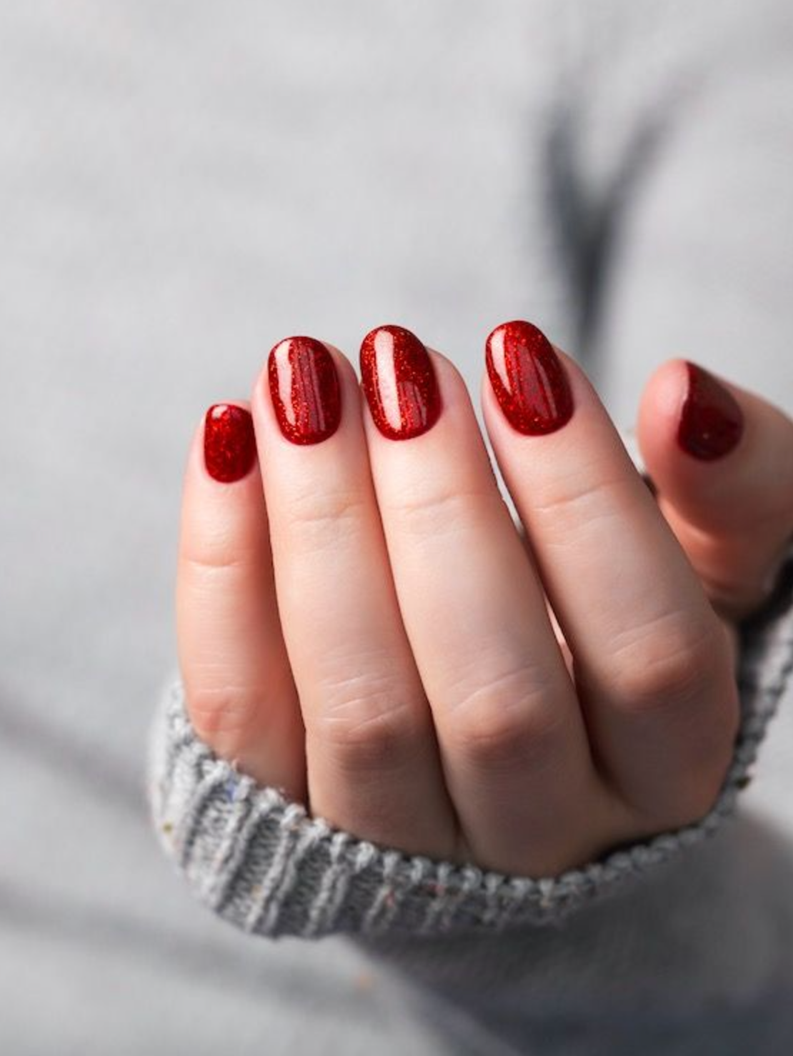 Burgundy Dot Medium Almond Nails Burgundy Dot Medium Almond Nails — Winter Formal Nails