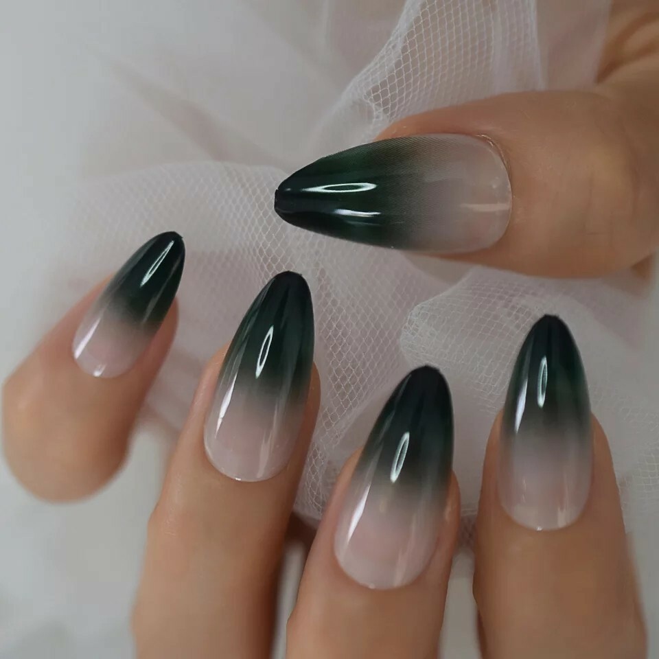 Icy Blue Pink Glitter Ombre — Winter Ombre Nails