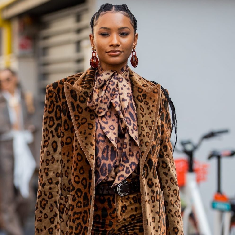 Monochromatic Leopard Velvet Suit Monochromatic Leopard Velvet Suit — Leopard Coat Outfits