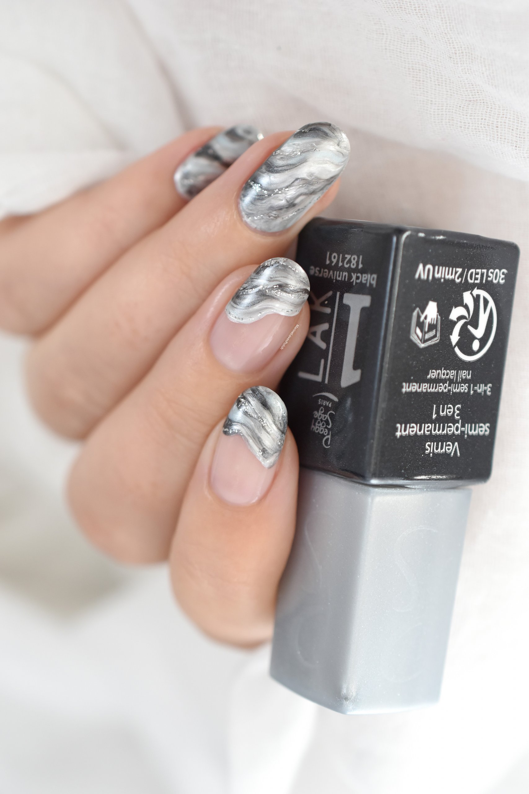 Nail art effet marbré nacre/coquillage !