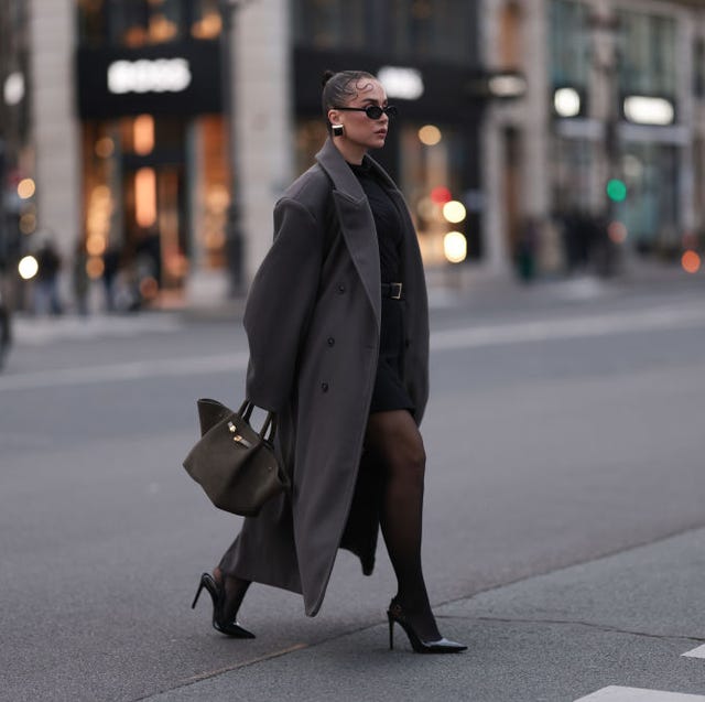 Sophisticated City Style with Black Opaque Tights and Trench Coat Sophisticated City Style with Black Opaque Tights and Trench Coat — Tights Outfits