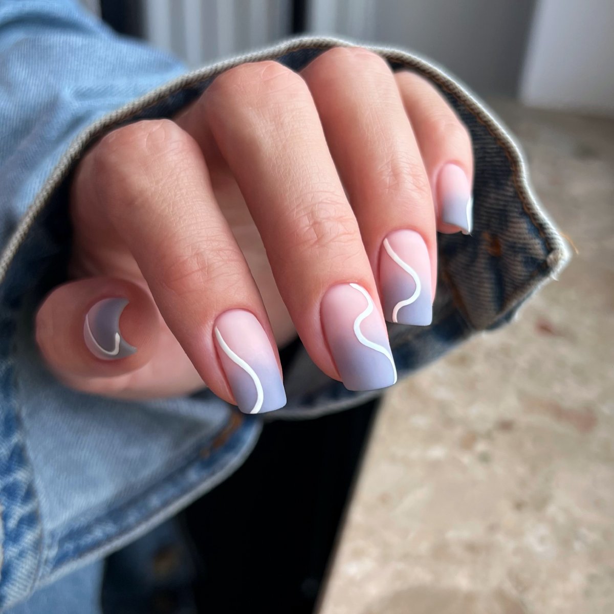 Vibrant Red to Black Glossy Shimmer — Winter Ombre Nails