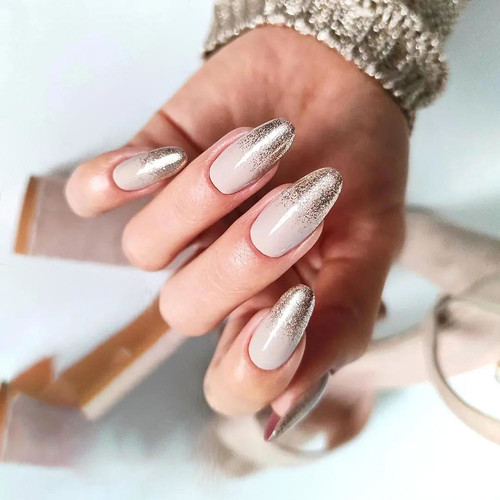 Glossy And Dense Glitter Visual Idea — Winter Gel Nails