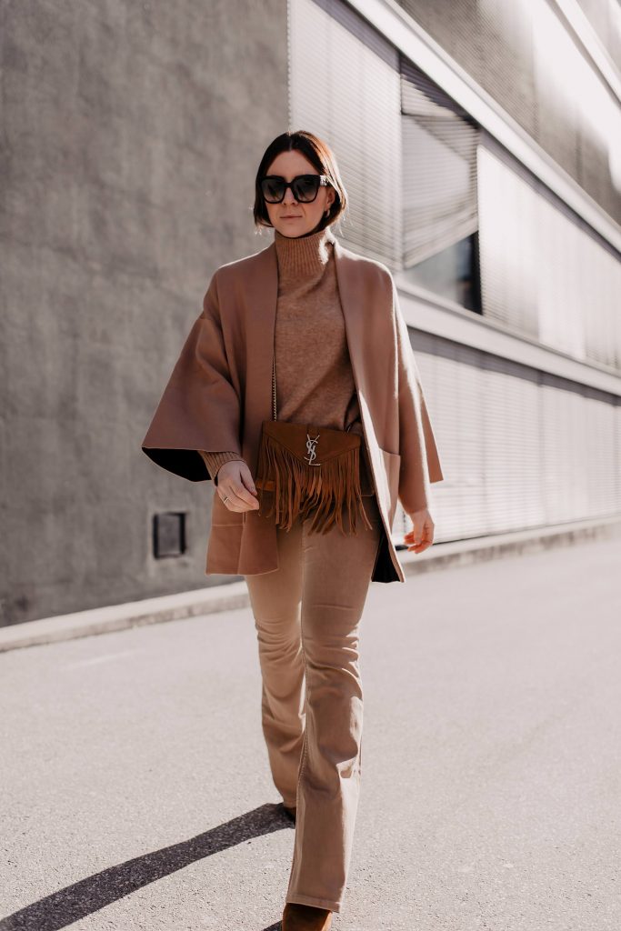Camel Cape and Flared Corduroy Trousers: Cozy Winter Style Camel Cape and Flared Corduroy Trousers: Cozy Winter Style — Old Money Winter Outfits