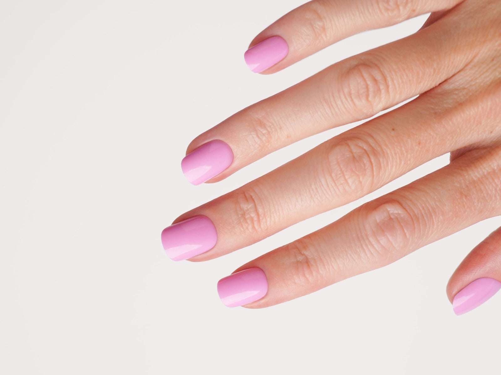 Vibrant Opaque Pink Square Nails — Winter Pink Nails