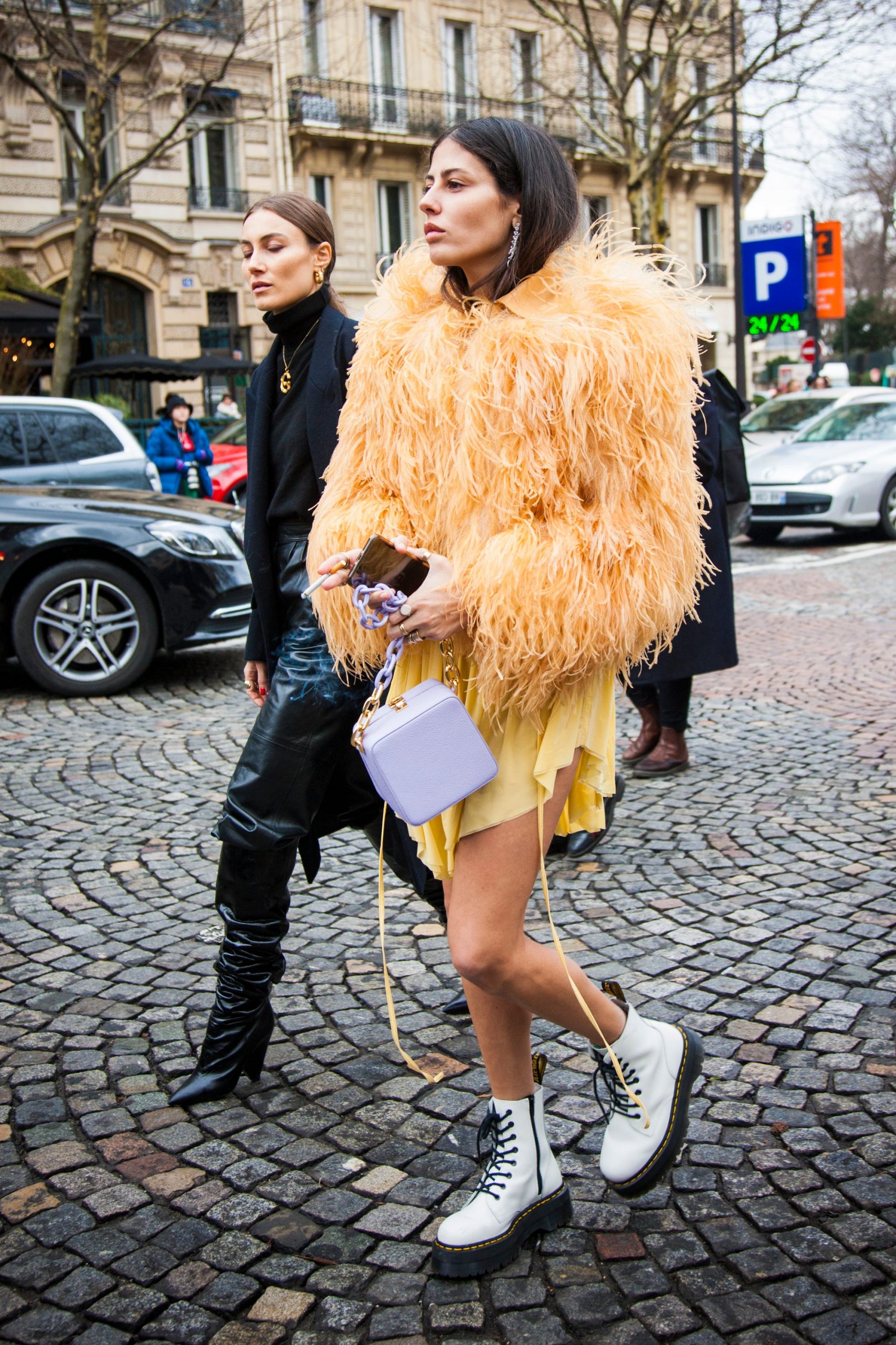 Vibrant Feather Jacket for a Playful Party Ensemble Vibrant Feather Jacket for a Playful Party Ensemble — Winter Party Outfits