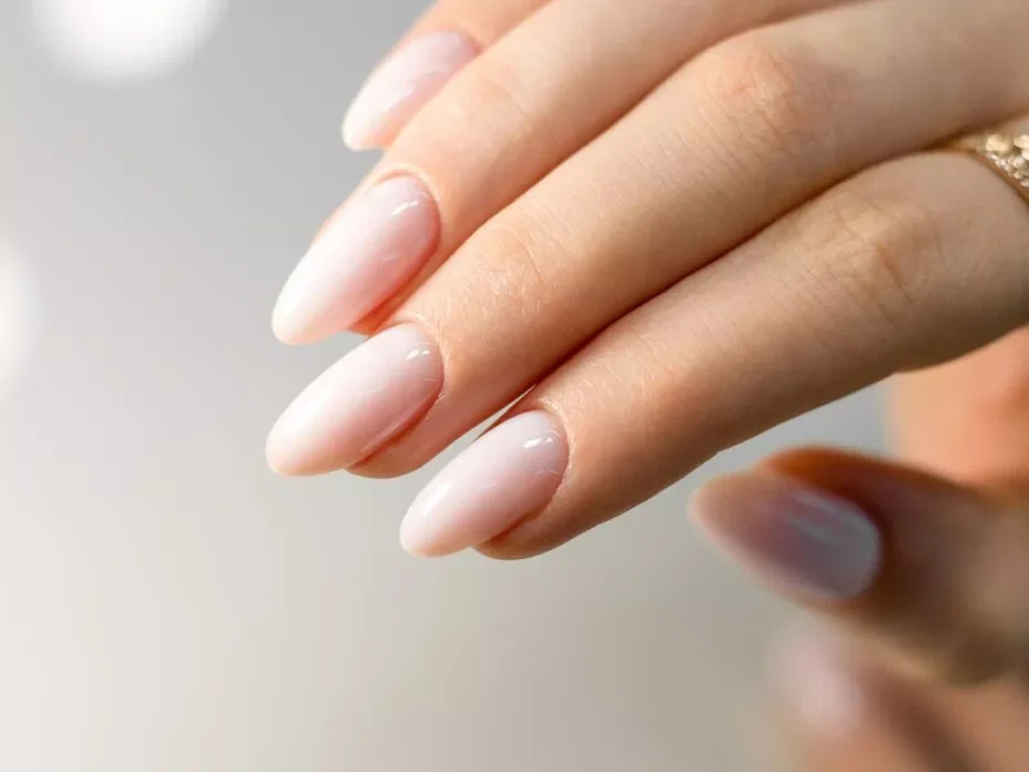 Elegant Sheer Milky Pink Almond Nails — Natural Winter Nails