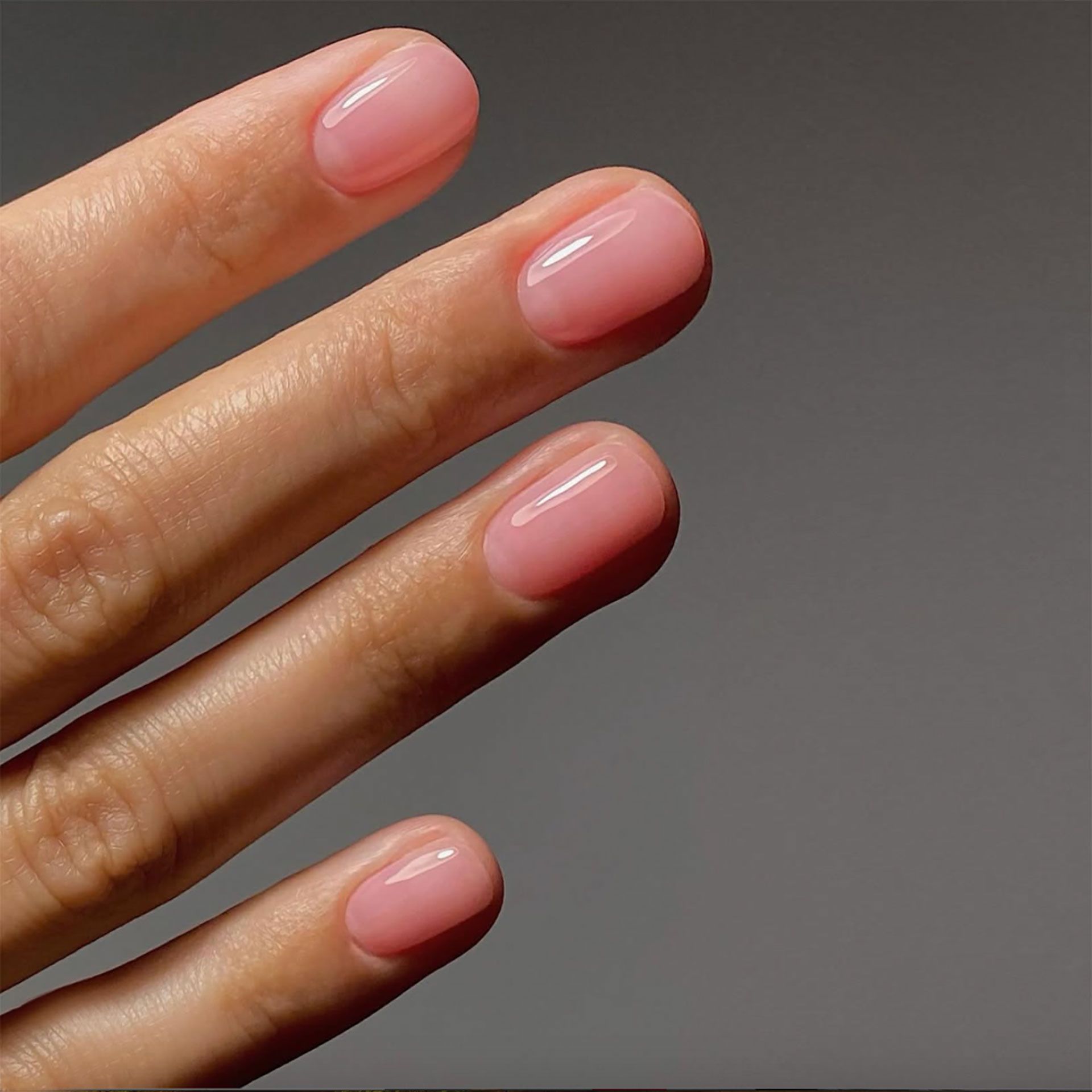 Sheer Light Pink Minimalist Nails — Winter Pink Nails
