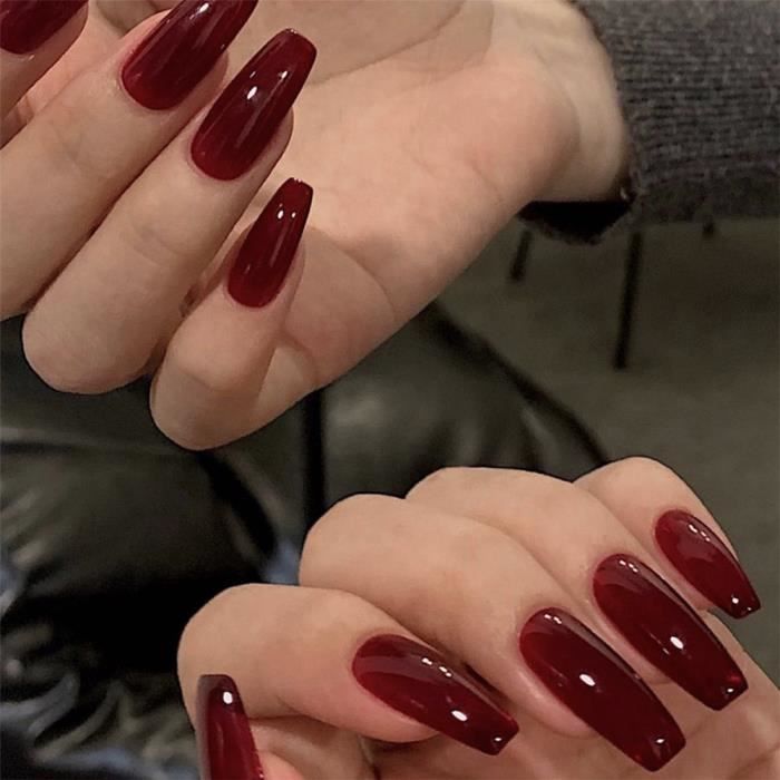 Glossy Visual Idea — Winter Acrylic Nails