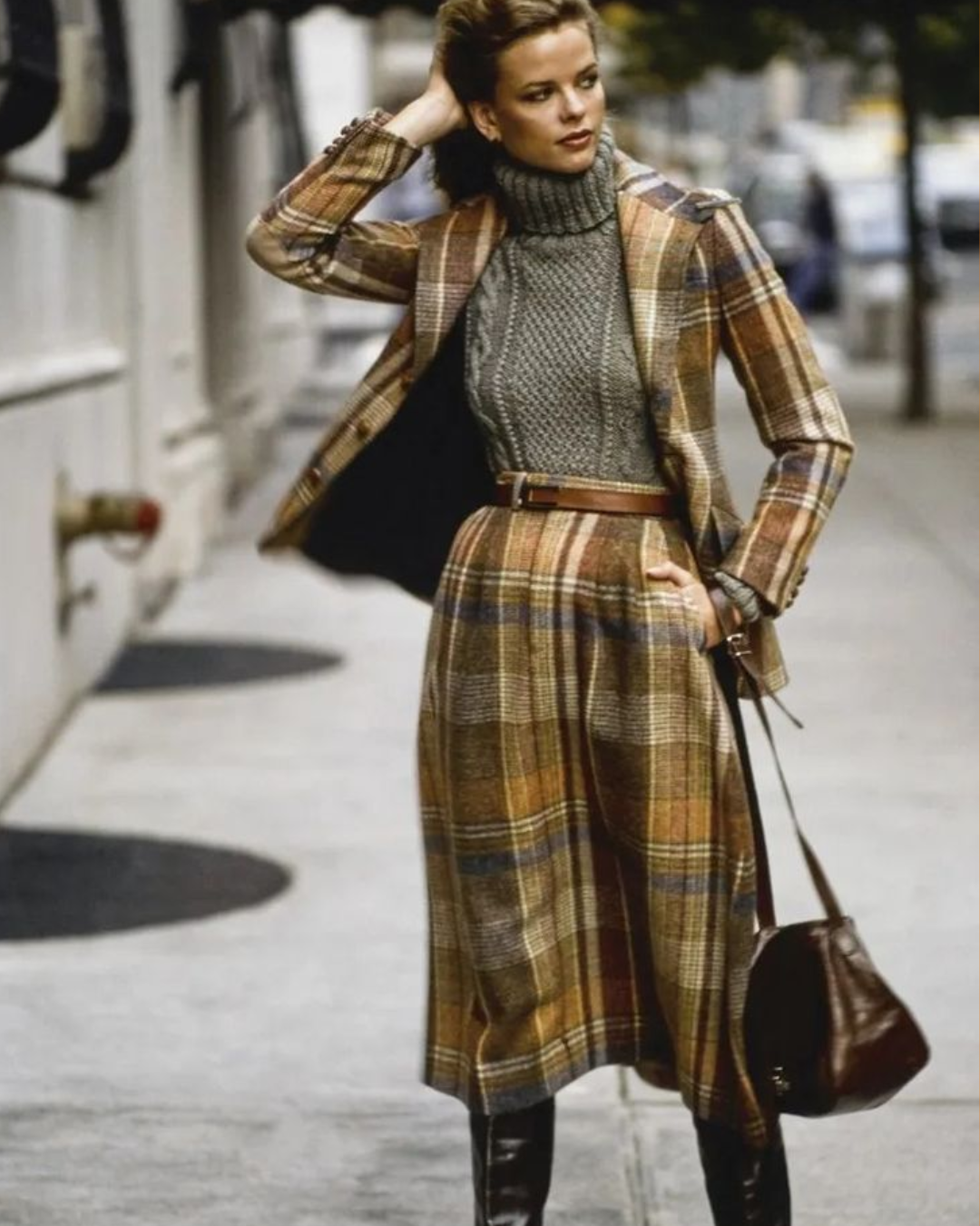 Plaid Blazer and Skirt with Grey Turtleneck: Coordinated Winter Ensemble Plaid Blazer and Skirt with Grey Turtleneck: Coordinated Winter Ensemble — Old Money Winter Outfits