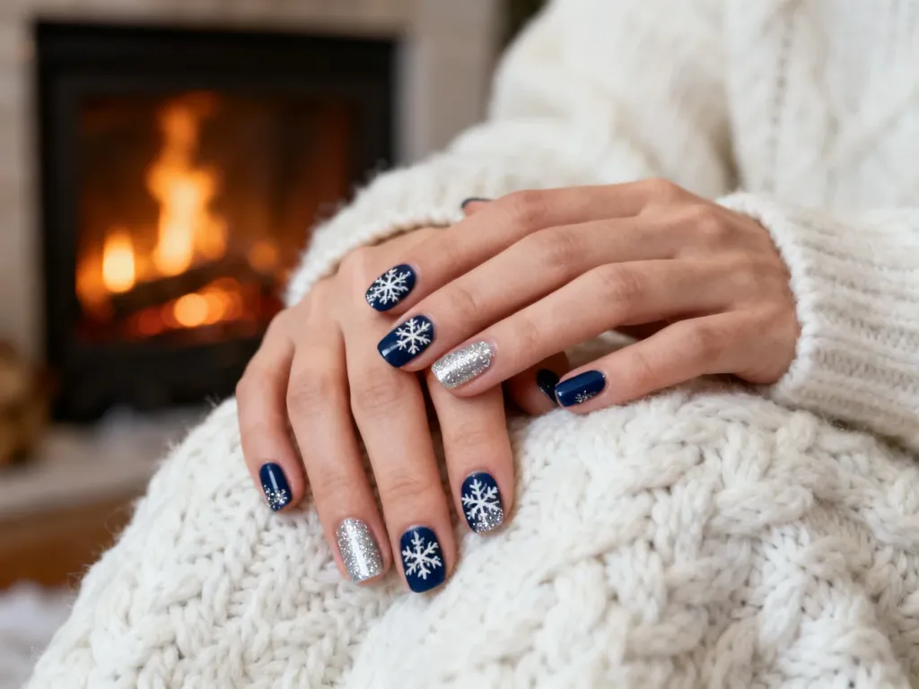 Glossy Glitter Visual Idea — Everyday Winter Nails