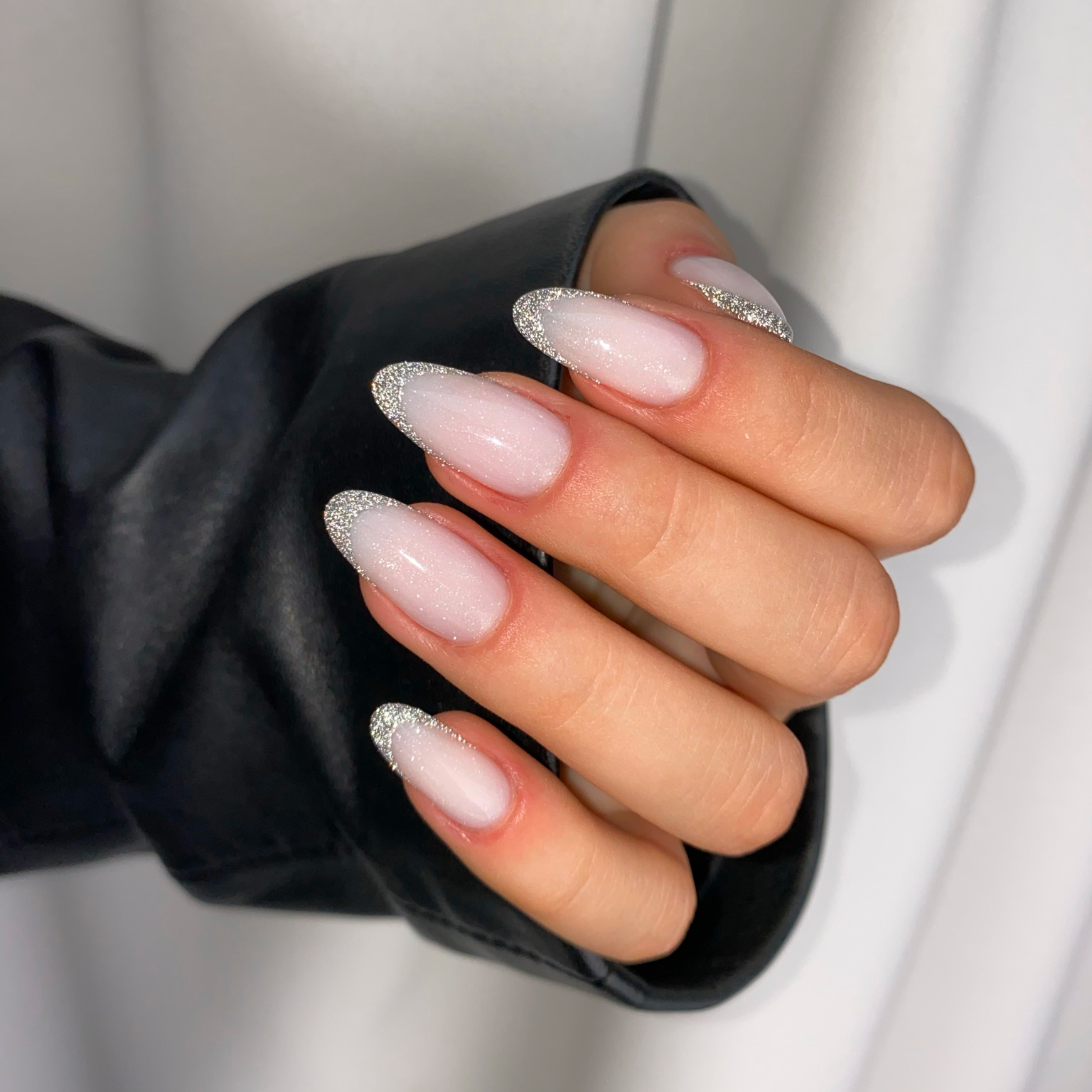 Glitter French Tips Visual Idea — Winter Wonderland Nails