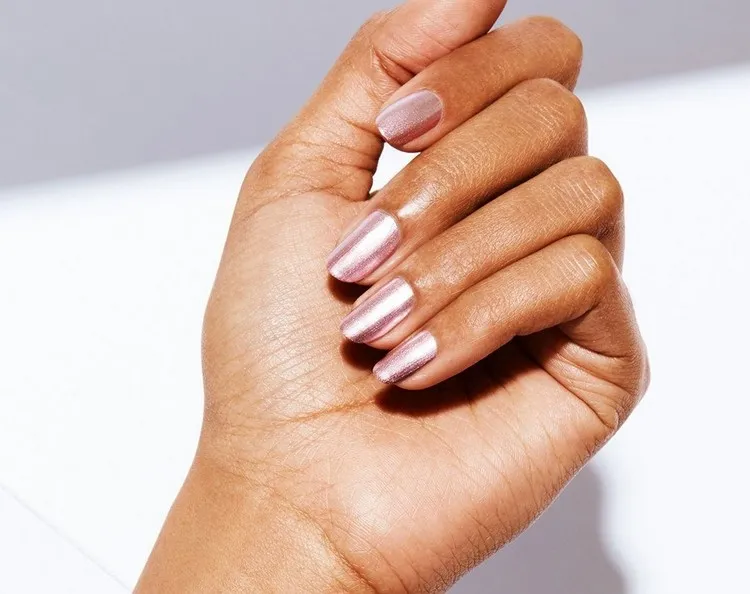 Rose Gold Metallic Shimmer Rose Gold Metallic Shimmer — Winter Nail Colors for Women Over 50