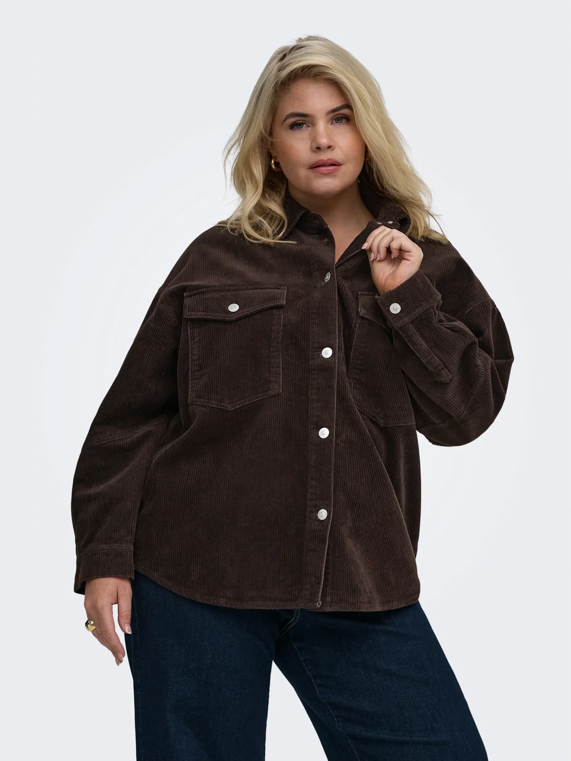 Relaxed Corduroy Shirt with Denim Relaxed Corduroy Shirt with Denim — Winter Outfits for Curvy Women