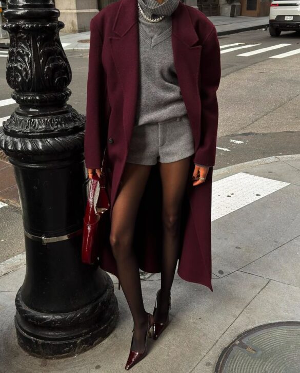 Sophisticated Winter Look with Burgundy Accents — Warm Winter Outfits
