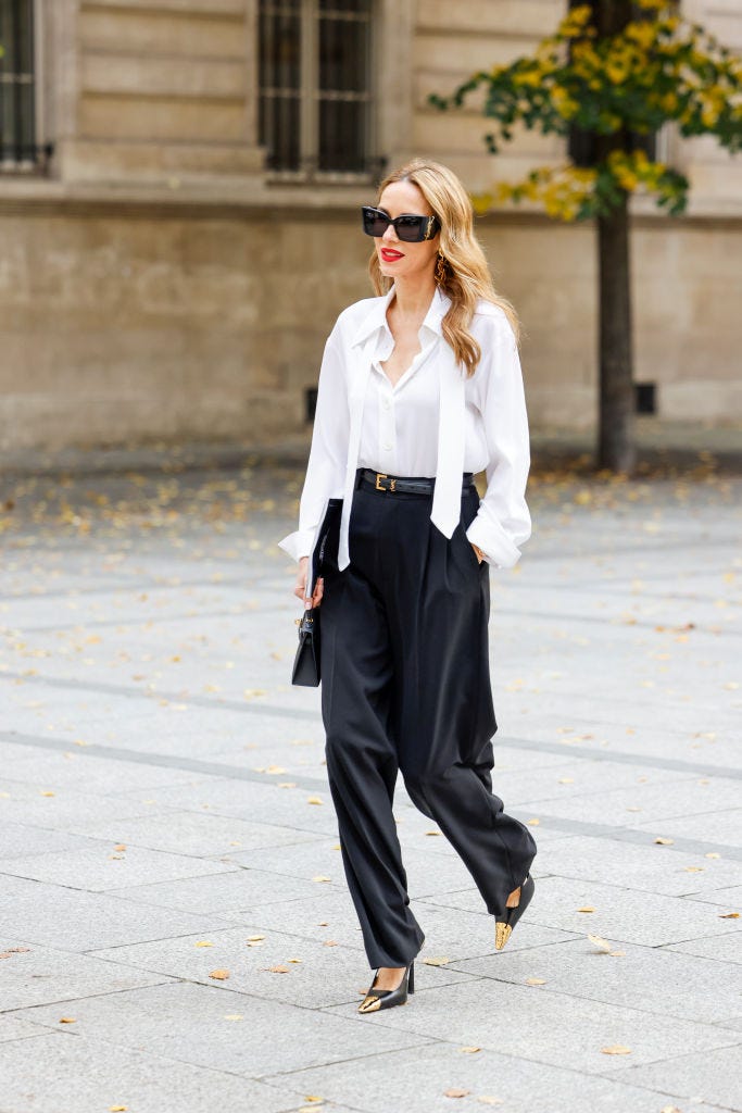 Monochromatic Black and White with Gold Accented Heels Monochromatic Black and White with Gold Accented Heels — Winter Party Outfits