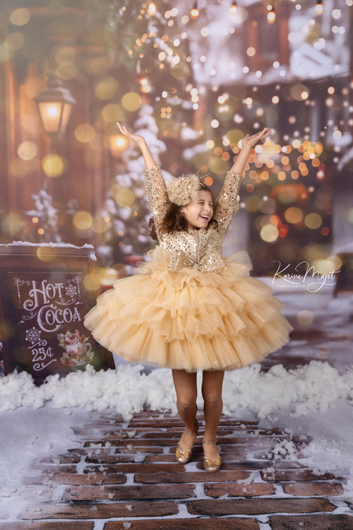 Gold Sequin Top and Tulle Tutu for a Festive Holiday Outfit — Winter Family Photo Outfits