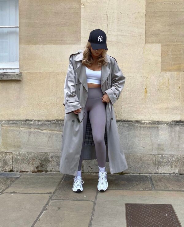 Athleisure Trench Coat for Chic Winter Errands Athleisure Trench Coat for Chic Winter Errands — Winter Workout Outfits