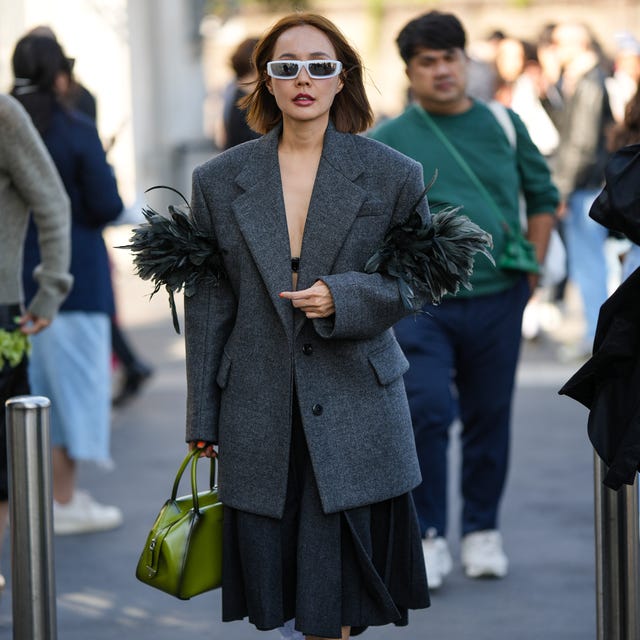 Oversized Wool Blazer with Feather Cuffs Oversized Wool Blazer with Feather Cuffs — Winter Outfits for Petite Women