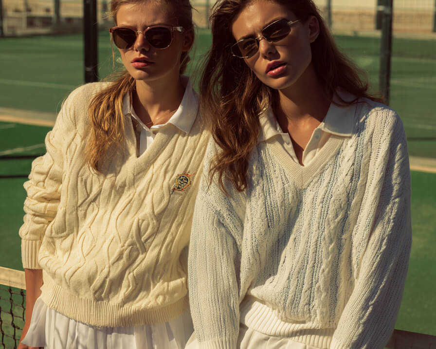 Cream Cable-Knit Sweater Over Collared Shirt for Cozy Academia — Preppy Winter Outfits