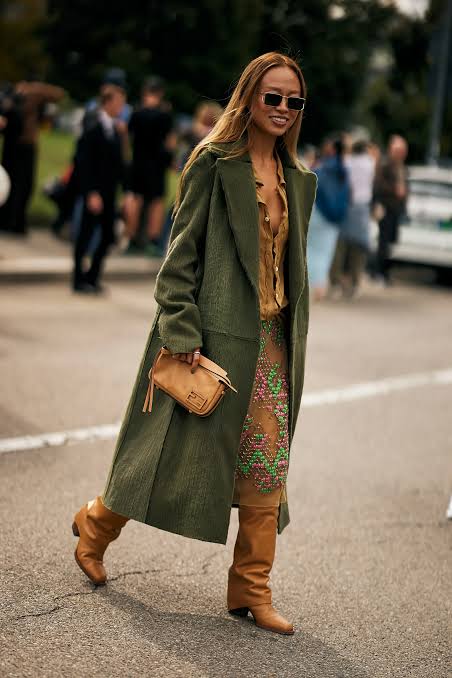 Corduroy Coat Over Embroidered Skirt and Shirt Corduroy Coat Over Embroidered Skirt and Shirt — Boho Winter Outfits