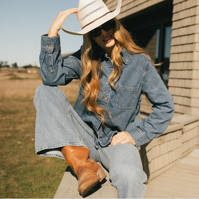 Classic Cowboy Hat Anchors Relaxed Denim Look — Western Winter Outfits