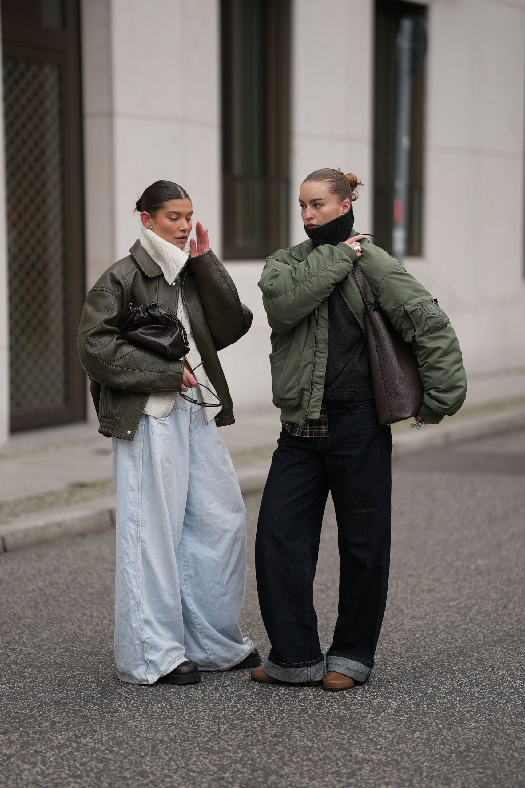 Double Take: Oversized Leather and Bomber Jackets for a Stylish Duo Double Take: Oversized Leather and Bomber Jackets for a Stylish Duo — Winter Jackets for Women