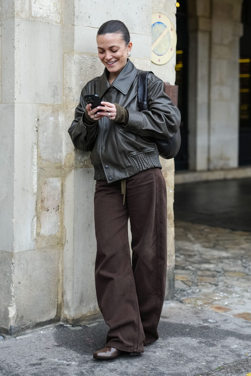 Olive Bomber Jacket Paired with Corduroy and Loafers Olive Bomber Jacket Paired with Corduroy and Loafers — Winter Jackets for Women
