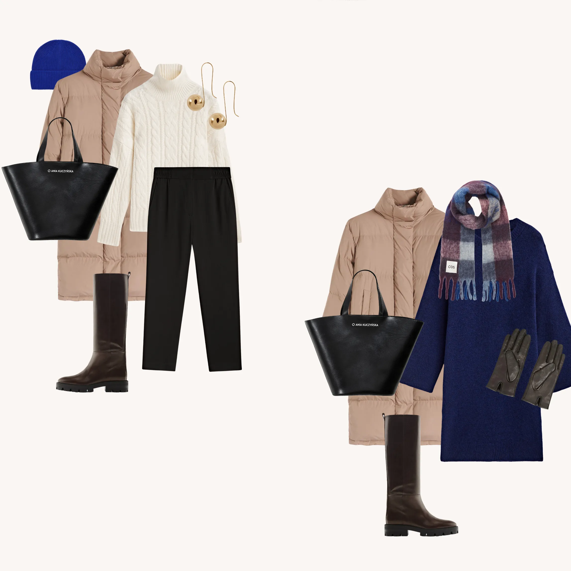 Beige Puffer Coat and Lug Sole Boots for Practical Winter Layering Beige Puffer Coat and Lug Sole Boots for Practical Winter Layering — Winter Capsule Wardrobe