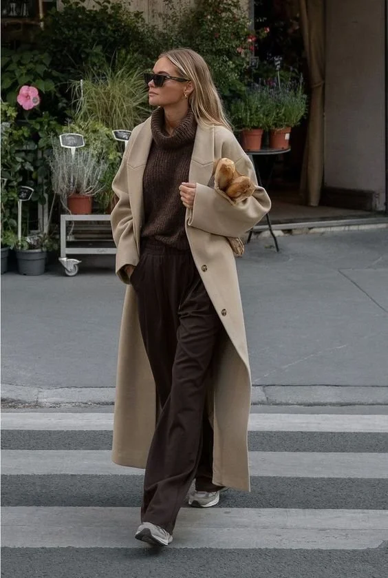 Beige Trench Coat and Brown Trousers for a Relaxed Everyday Look Beige Trench Coat and Brown Trousers for a Relaxed Everyday Look — Winter Capsule Wardrobe