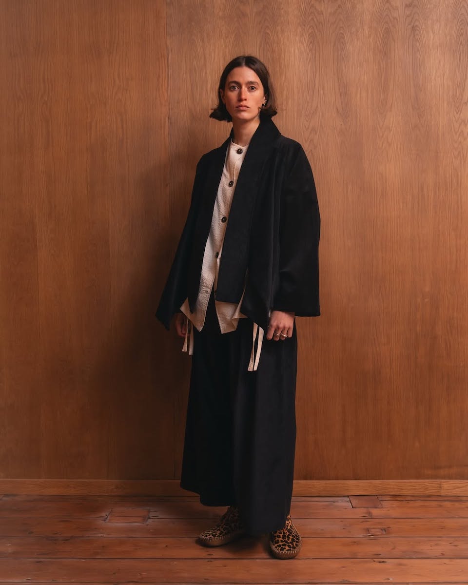 Velvet Kimono Jacket with Corduroy Velvet Kimono Jacket with Corduroy — Japan Winter Outfits