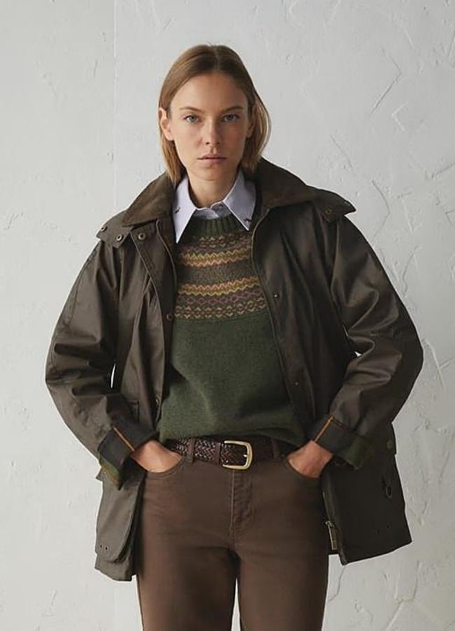 Waxed Cotton Parka with Fair Isle Sweater Waxed Cotton Parka with Fair Isle Sweater — Parka Outfits