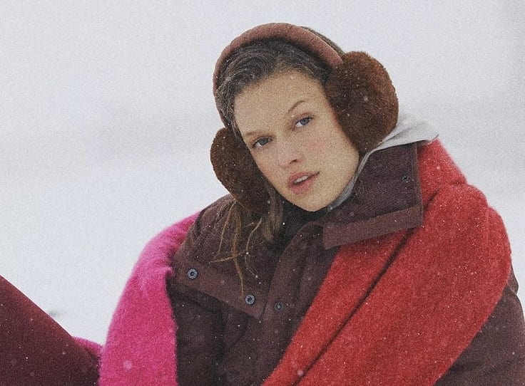 Fluffy Brown Earmuffs with a Wool Coat and Bright Scarf — Earmuffs Outfits
