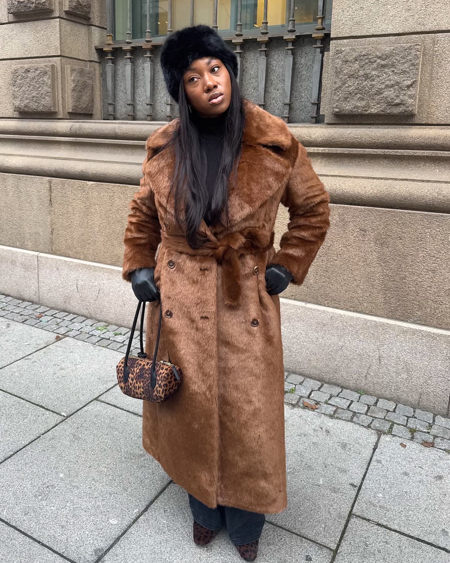 Bold Winter Statement with a Fur Coat and Hat Set — Fur Hat Outfits