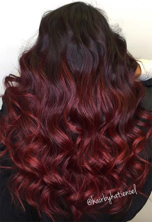 Burgundy Ombre From Dark Brown Burgundy Ombre From Dark Brown — Burgundy Hair Color