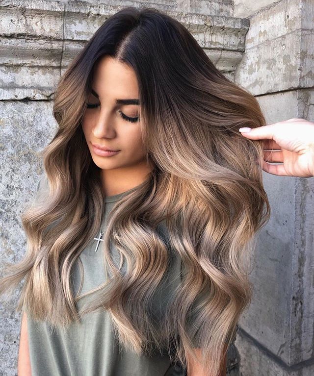 Dark Brown to Ash Blonde Blowout Dark Brown to Ash Blonde Blowout — Winter Ombre Hair