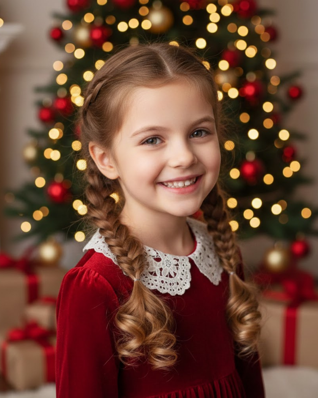Tresses de Noël pour enfants 2025 : Coiffures de fêtes mignonnes et faciles | Hair68 – Vietnam Remy Hair Co.,Ltd