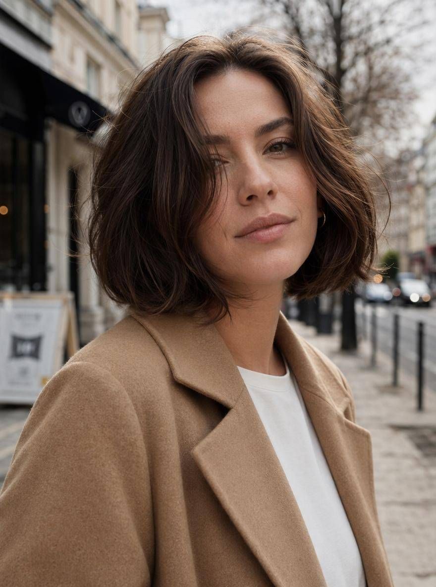 Chin-Length Bob With Voluminous Blowout Chin-Length Bob With Voluminous Blowout — Winter Haircuts for Thick Hair