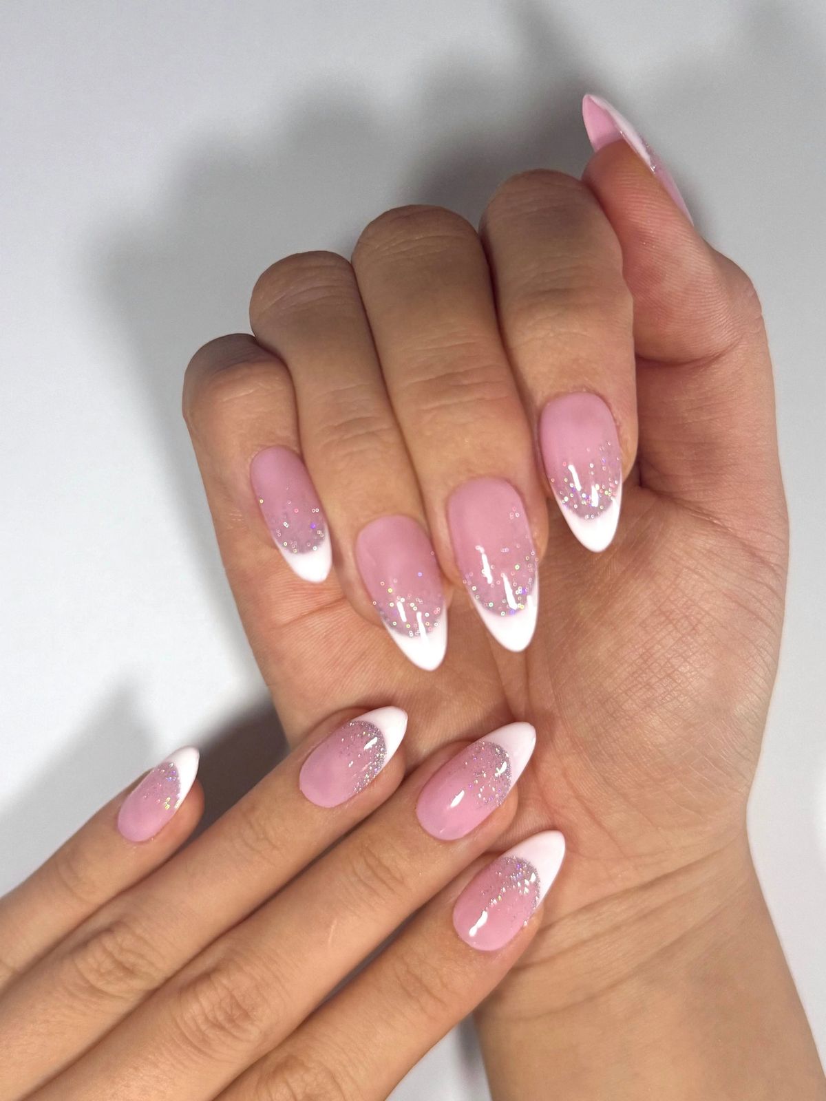 Glitter Accents On French Tips Visual Idea Glitter Accents On French Tips Visual Idea — Winter Date Night Nails