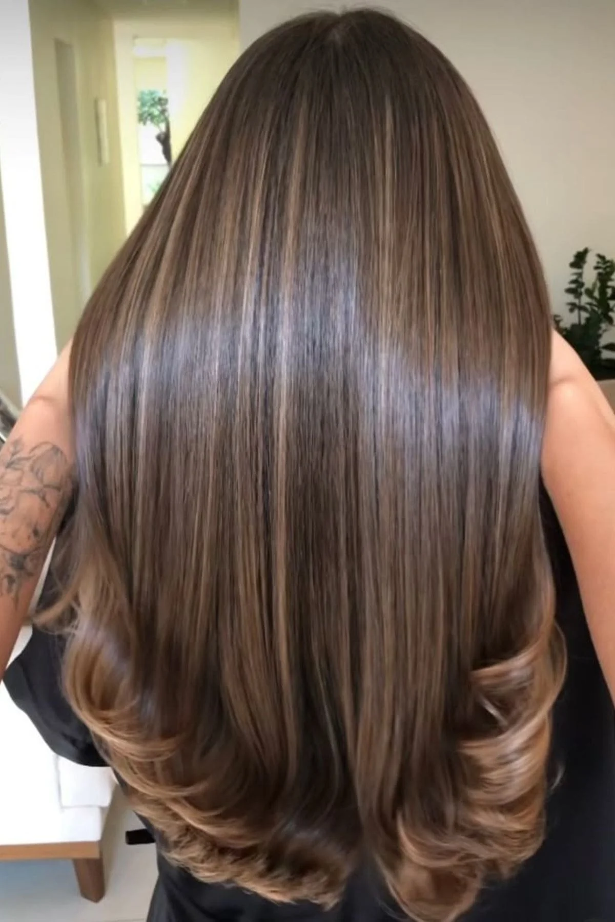No Bangs Dark Brown With Ash Brown Highlights No Bangs Dark Brown With Ash Brown Highlights — Low Maintenance Winter Hair Colors