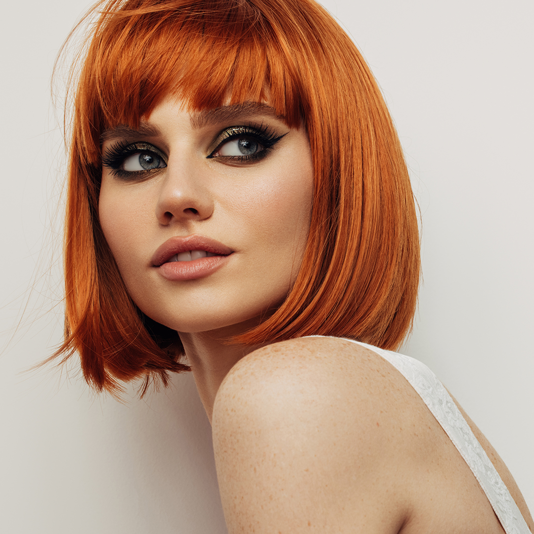 Vibrant Copper Red Blunt Bob Vibrant Copper Red Blunt Bob — Winter Hair Colors